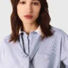 Camisa com laço às riscas