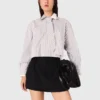 Camisa com strass e gravata removível