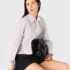 Camisa com strass e gravata removível