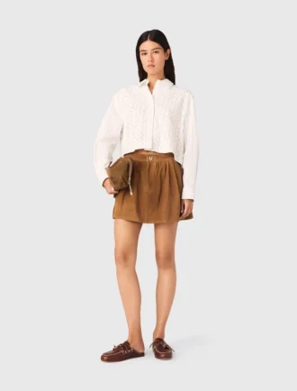 Camisa curta com contas
