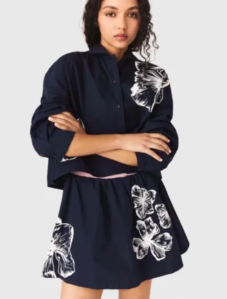 Camisa curta de algodão