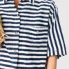 Camisa curta em mistura de linho