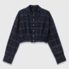 Camisa curta xadrez com strass