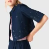 Camisa de ganga curta bordada