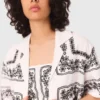 Camisa de manga curta bordada