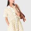 Camisa estampada com acabamento em croquet