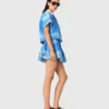 Camisa estampada com gola contrastante