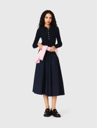 Camisola com gola polo canelada