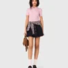 Camisola com gola polo canelada