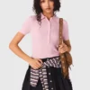 Camisola com gola polo canelada