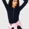 Camisola com gola polo canelada