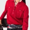 Camisola com gola polo e bordado