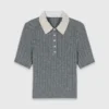 Camisola com gola removível com contas