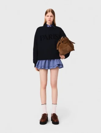 Camisola com logótipo Paris em relevo