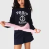 Camisola com slogan e gola redonda