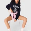 Camisola com slogan e gola redonda