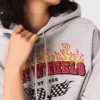 Camisola curta com logótipo bordado