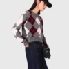 Camisola curta com padrão argyle