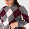 Camisola curta com padrão argyle