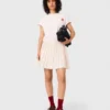 Camisola curta de malha polar bordada