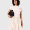 Camisola curta de malha polar bordada