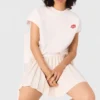 Camisola curta de malha polar bordada