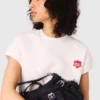 Camisola curta de malha polar bordada