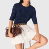 Camisola de gola redonda com strass