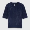 Camisola de gola redonda com strass