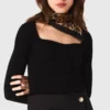Camisola de malha canelada