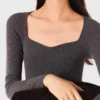 Camisola de malha canelada