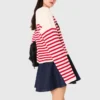 Camisola de malha canelada às riscas