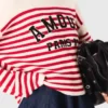 Camisola de malha canelada às riscas