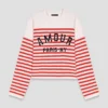 Camisola de malha canelada às riscas