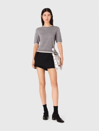 Camisola de manga curta com strass