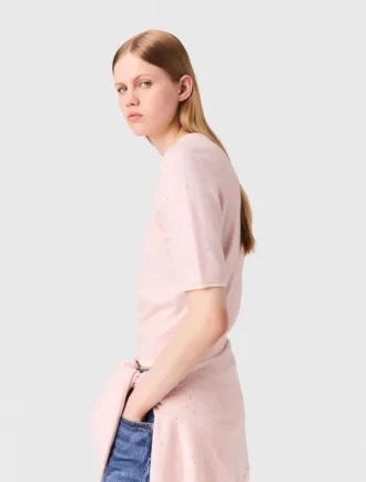Camisola de manga curta com strass