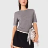Camisola de manga curta com strass