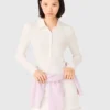 Camisola polo com canelado