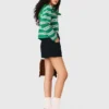Camisola polo curta às riscas