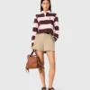 Camisola polo às riscas