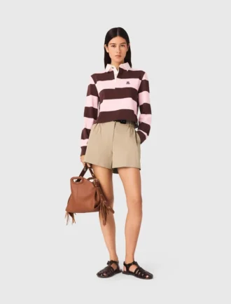 Camisola polo às riscas