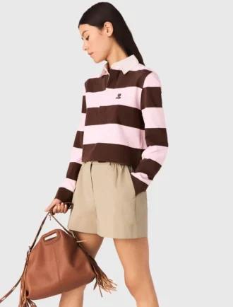Camisola polo às riscas