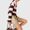 Camisola polo às riscas
