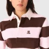 Camisola polo às riscas