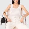 Camisola sem mangas de seda