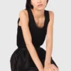 Camisola sem mangas de seda