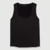 Camisola sem mangas de seda