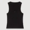 Camisola sem mangas em malha canelada