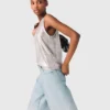 Camisola sem mangas metálica