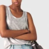 Camisola sem mangas metálica
